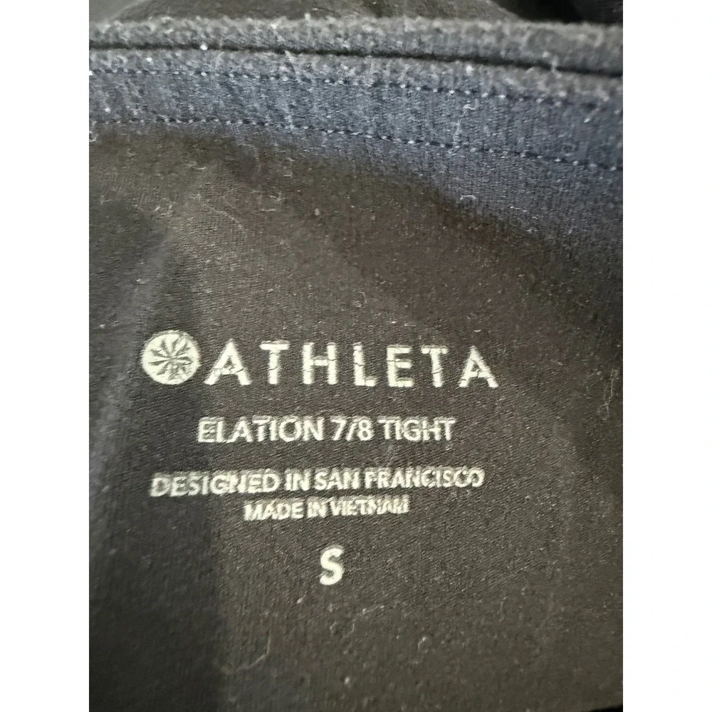 Athleta Elation 7/8 Tight Womens Small Black‎ Yoga Leggings High Rise RN 54023